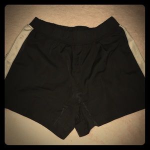 Black Shorts With Whote Stripe On Each Side